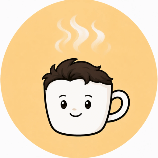 髪の生えたマグカップのキャラクター。フサ氏のアイコン